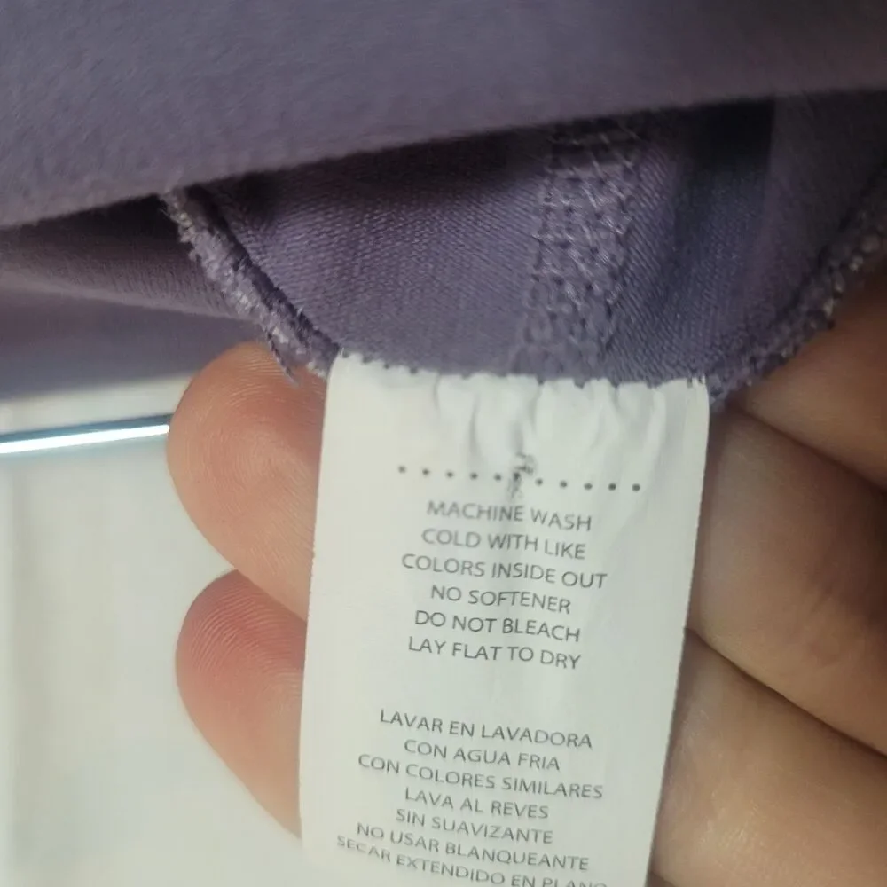 Fabletics Chara High Waist Stirrup Leggings Women's Size Large Purple White Yoga